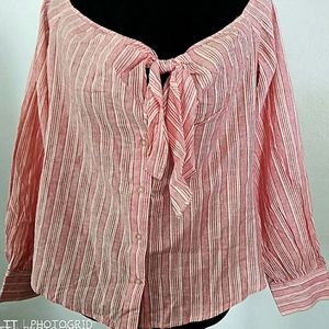 NWT Free People off the shoulder button down